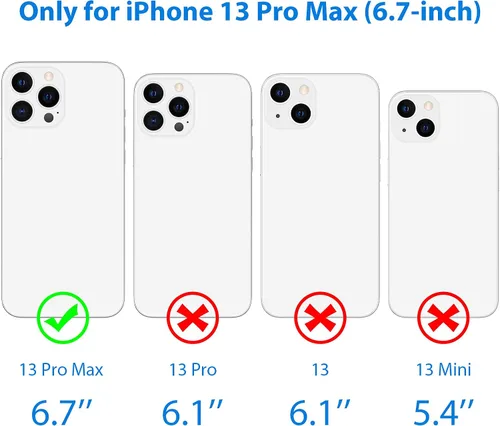 Miniatura 8 de TITACUTE Funda Cartera para iPhone 13 Pro Max con Soporte para 4 Tarjetas de Crédito, Diseño de Tapa Plegable, Ranura para ID, Bolsillo Trasero