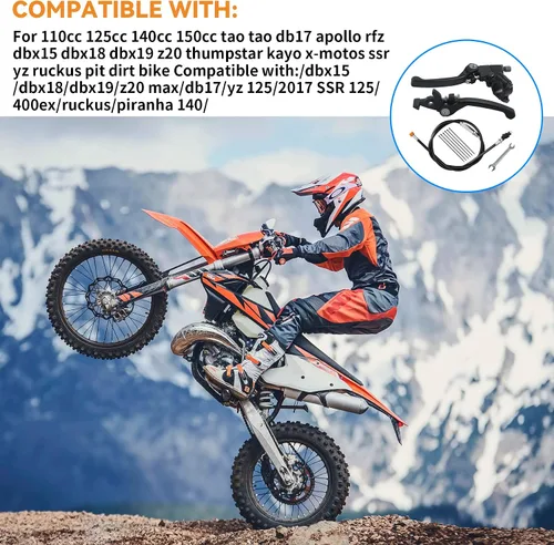 Miniatura 6 de Stylemafia Palanca de freno de embrague plegable con cable de embrague compatible con Apollo RFZ TaoTao SSR 110 125 Thumpstar 50cc 150cc 7/8 Handble