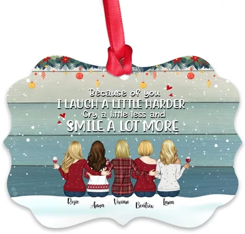 Miniatura 21 de Gossby Adorno personalizado para mejor amiga, regalo de Navidad personalizado con diseño, nombre, regalo de Navidad para mujeres, hermana del alma