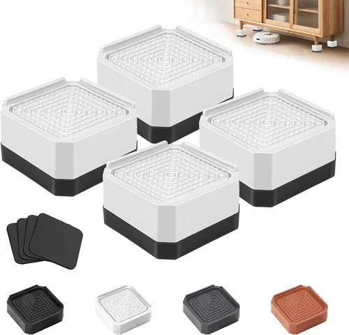 Miniatura 9 de Elevadores de cama para muebles – Elevador de bloque rectangular ajustable para elevar 1.5-3 pulgadas y 4.3 pulgadas camas, mesas, sofás