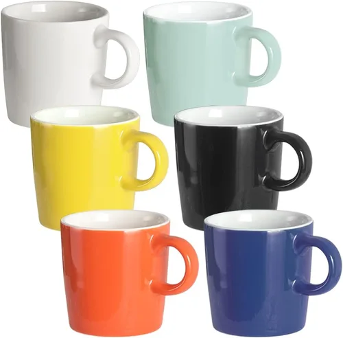 Miniatura 12 de homEdge Mini Taza de Espresso de Porcelana, 4 Onzas / 120 ml Pequeñas Tazas de Café Cerámicas Demitasse para Espresso, Té - Juego de 6, Turquesa