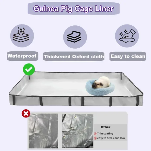 Miniatura 3 de DZWLKJ Forro de jaula de conejillo de indias, base impermeable y lavable, 28 x 56 pulgadas, adecuado para conejos, chinchillas, erizos, hurones