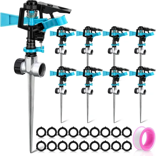 Miniatura 10 de Aspersor automático para jardín, rociador de agua giratorio de 360 grados, para césped, jardín, flores, césped, riego, tiempo de juego para niños