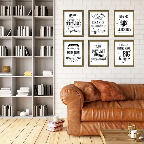 Miniatura 6 de Decoraciones para el aula, 13 pósteres de tablón de anuncios motivacionales industriales elegantes para decoración de aula, póster laminado de Blanco