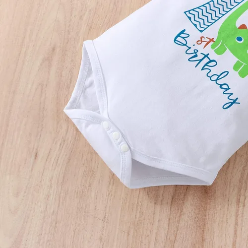 Miniatura 10 de Ropa divertida para el primer cumpleaños para bebé, ropa para bebé, con corbatín, mameluco, pantalones, conjunto de tirantes, trajes de pastel
