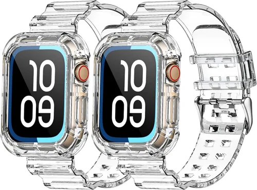 Miniatura 20 de NotoCity - Bandas transparentes para Apple Watch de 38 mm, 40 mm, 41 mm con estuche protector resistente transparente, compatible con Series 9, 8