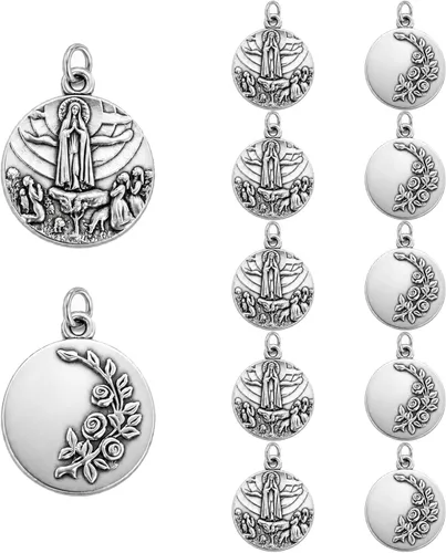Miniatura 11 de Rlcvecv 10 piezas de medalla de San Carlo Acutis con juego de tarjetas sagradas, colgante de metal de San Carlos Acutis para collar, pulsera