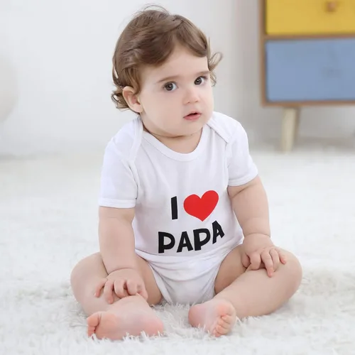 Miniatura 3 de ZAV Ropa de bebé unisex para bebés, gemelas I Love Papa I Love Mama