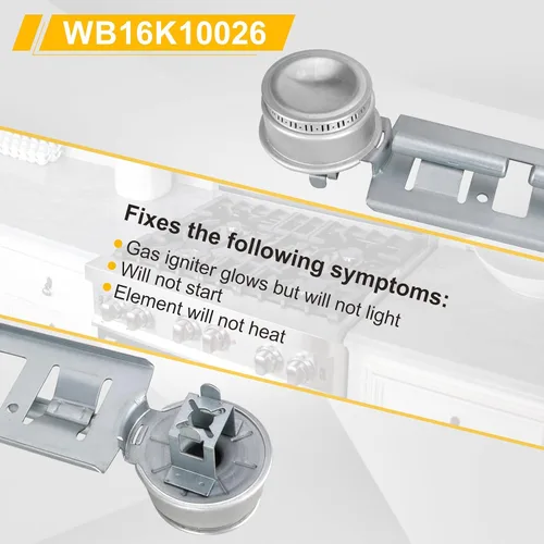 Miniatura 4 de Kit de quemador doble WB16K10026 WB29K17 Ensamble de quemador doble para estufa a gas Compatible con General Electric Hotpoint Reemplaza el quemador