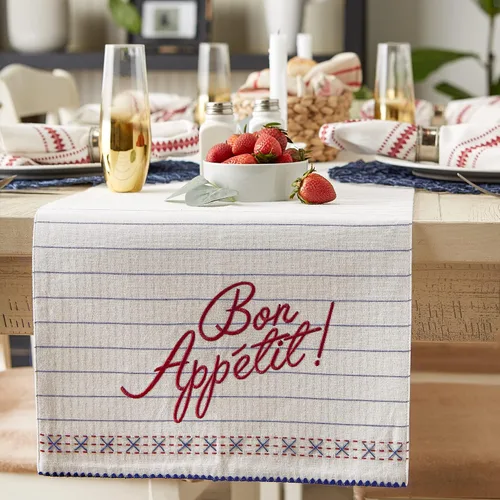Miniatura 4 de DII What's Cookin' Collection - Camino de mesa reversible, 14 x 72 pulgadas, Bon Appetit