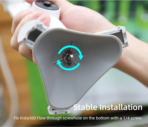 Miniatura 6 de Trípode estabilizador de cardán, base de montaje reforzada compatible con Insta360 Flow, estabilización de 3 ejes, soporte de base de soporte estable