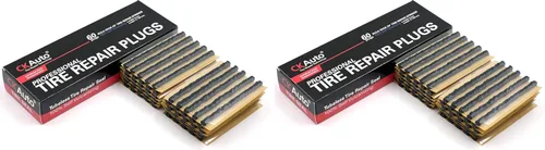 Miniatura 11 de CKAuto 60 cuerdas de reparación de neumáticos marrones de 4 pulgadas, tapones de reparación de neumáticos para neumáticos todoterreno sin cámara