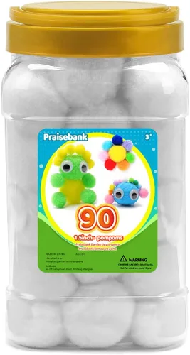 Miniatura 55 de Praisebank 300 pompones de 1 pulgada para artes y manualidades, manualidades en tarro