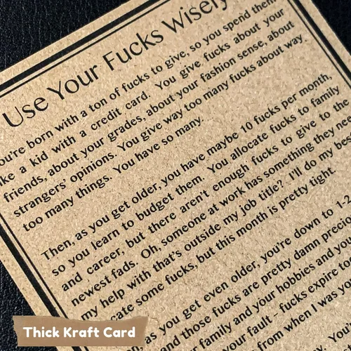 Miniatura 5 de Give a Fuck - FUCK wooden cutouts - Make your own 12oz Jar of Fucks! 170 per pack - (Explanation Card Included)
