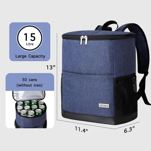 Miniatura 4 de Mochila Nevera Aislada para Exteriores - Mochila Nevera a Prueba de Fugas 30 Latas, Bolsa Nevera Impermeable Ligera para Retención de Calor/Frío
