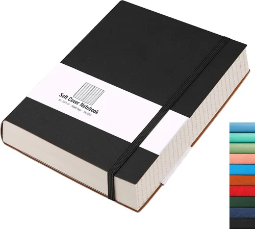 Miniatura 31 de AHGXG Cuaderno rayado – 320 páginas numeradas grande B5 grueso diario universitario rayado, papel rayado grueso de 100gsm, tapa blanda de piel Azul