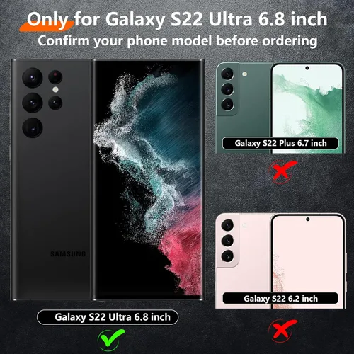 Miniatura 7 de Funda pesada a prueba de golpes para Samsung Galaxy S22 Ultra, con 2 unidades [protector de pantalla suave + protector de lente de cámara]