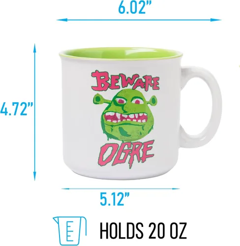 Miniatura 2 de Silver Buffalo Shrek Beware Ogre - Taza de cerámica para caravana, 20 onzas Shrek Cuidado con el ogro