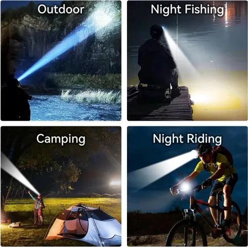 Miniatura 7 de Linterna frontal recargable LED superbrillante, 6 modos de luz ajustables, impermeable, función de corriente constante, ligera, perfecta