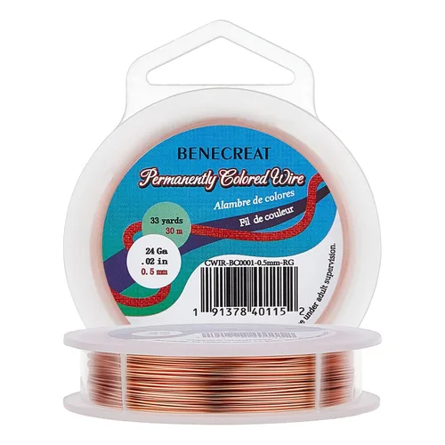 Miniatura 32 de BENECREAT Alambre de cobre para cuentas de joyería de calibre 18, resistente al deslustre, alambre de metal de bronce antiguo para hacer joyas
