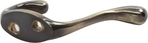 Miniatura 3 de Rok perchero de dos ganchos resistente, 3-1/2" - Paquete de 10 unidades, Antique Brass