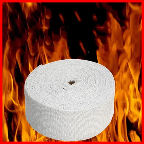 Miniatura 7 de Cinta de silicato de aluminio de fibra de cerámica - Retardante de llama, tropical, resistente a altas temperaturas, ignífuga, cinta de tela