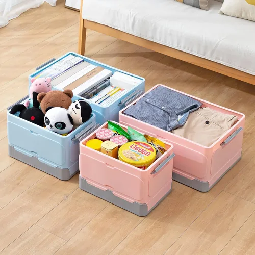 Miniatura 5 de Caja de almacenamiento plegable, caja de almacenamiento de libros para estudiantes, caja de almacenamiento plegable para ropa, aperitivos, juguetes