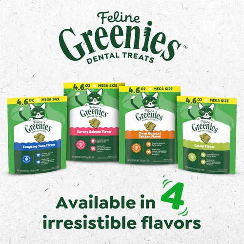 Miniatura 10 de Greenies Golosinas dentales naturales para gatos adultos recomendadas por veterinarios felinos, sabor hierba gatera, bolsa de 2.1 onzas
