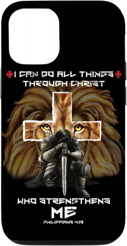 Miniatura 24 de Fundas para iPhone 11 Christian Phone Cases Men Bible Verse Philippians 4:13 Lion Case