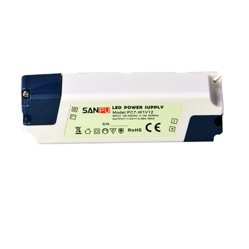 Miniatura 4 de 12v 7w LED fuente de alimentación conmutada controlador de voltaje constante 220v 110v ac-dc transformador de iluminación IP44 plástico