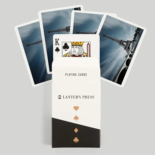 Miniatura 6 de Lantern Press París, Francia, Torre Eiffel (52 cartas de juego, baraja de cartas de tamaño póquer con comodines)