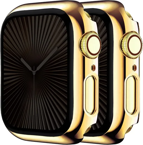 Miniatura 12 de Paquete de 2 fundas rígidas compatibles con Apple Watch Series 6, 5, 4, SE, de 1.575 pulgadas, protector de pantalla de vidrio templado, cobertura