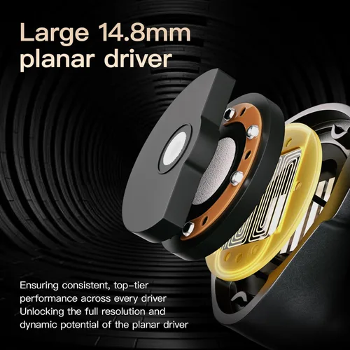 Miniatura 4 de Letshuoer S12 Ultra Auriculares Intraaurales con Controlador Plano de 14.8mm IEM, Auriculares HiFi con Cable Desmontable de 392 Hilos Chapado en Moca