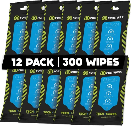 Miniatura 16 de Fortress Toallitas electrónicas (25 unidades, paquete de 3) toallitas para llevar para pantallas, teléfonos, teclados, monitores de TV, pantallas