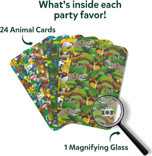 Miniatura 3 de Skillmatics Recuerdos de fiesta (Paquete de 15) - ¿Puedes espiar animales? Juego de cartas de buscar y encontrar para niños, juguete de bolsa