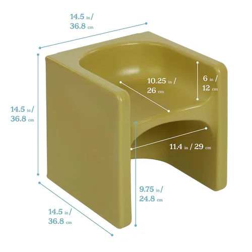 Miniatura 3 de ECR4Kids Tri-Me 3 en 1 silla cubo, muebles para niños, color verde helecho Verde Fern