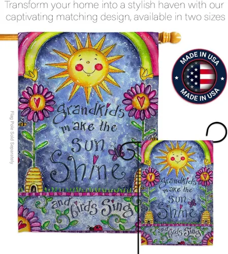 Miniatura 4 de Breeze Decor - Grandkids Special Occasion - Bandera de jardín vertical decorativa con impresiones familiares de 13 x 18.5 pulgadas, impresa
