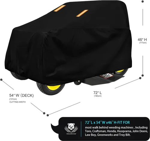 Miniatura 5 de Funda para cortacéspedes de montar impermeable para exteriores, fundas resistentes para tractor 600D anti-UV, ajuste universal para plataformas