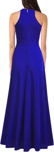 Miniatura 2 de MUSHARE Vestido largo formal sexy con cuello halter para mujer