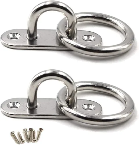 Miniatura 11 de M5 - Gancho de techo para placa de ojo de acero inoxidable 304, resistente para colgar (paquete de 6, tornillos incluidos)