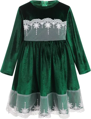 Miniatura 75 de IDOPIP Vestido tutú de terciopelo para niñas pequeñas, vestido de manga larga para princesa, Navidad, cumpleaños, fiesta, boda, vestidos de otoño e