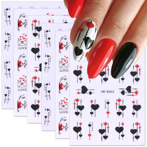 Miniatura 8 de 8 hojas de calcomanías de uñas de Halloween para arte de uñas, LPOODDNU de Halloween, calcomanías de uñas autoadhesivas 3D, suministros de arte