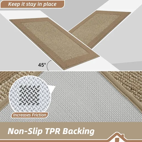 Miniatura 4 de BEQHAUSE Tapete para puerta interior de 20 x 32 pulgadas, tapete antideslizante para entrada, lavable, resistente a la suciedad, tapete