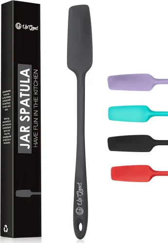 Miniatura 9 de Espátula de silicona para frascos, raspador de goma antiadherente resistente al calor de 600 °F, perfecta para tarros, batidos, licuadoras, Verde