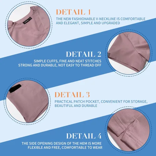 Miniatura 6 de niaahinn Conjunto de uniforme médico para mujer con cuello en V clásico y pantalones deportivos de yoga, uniforme médico de enfermería