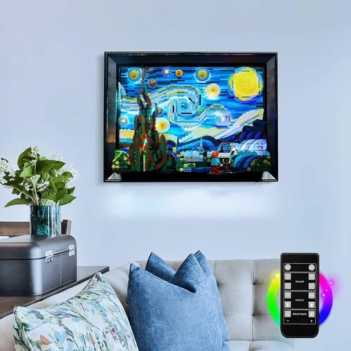 Miniatura 5 de BrickBling Luces LED compatibles con Lego Starry Night, kit de luces compatible con Lego Van Gogh compatible con Lego 21333-versión clásica