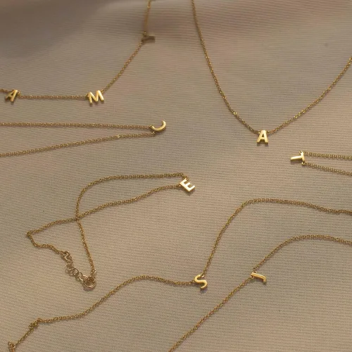 Miniatura 6 de SELFROSE Initial Necklaces for Women, Dainty Gold Letter Necklace 14k Gold Plated Personalized Tiny Initial Pendant Necklace Monogram Cute Letter