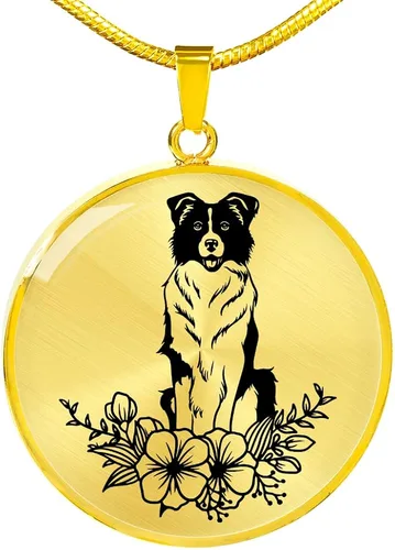 Miniatura 6 de Border Collie - Collares para amantes de las mascotas para mujeres y niñas, lindas fronteras para perros Collie, primavera, verano, flores florales