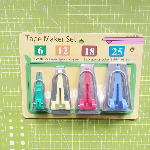 Miniatura 3 de YICBOR Juego de 4 tamaños de cinta al bies Maker de 0.236 in, 0.472 in, 0.709 in, 0.984 in, tela de costura de tela
