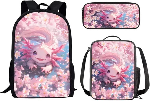 Miniatura 33 de Paquete de 3 bolsas escolares con estampado de bandera estadounidense para niños, mochila de gran capacidad para laptop, con cremallera, estuche